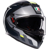 Casco AGV K3 Shade Grey/Yellow Fluo
