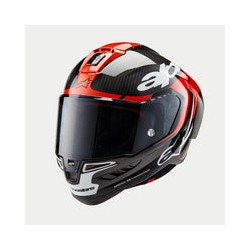 Casco Alpinestars Supertech R10 Element Black/Carbon Bright Red/White Glossy